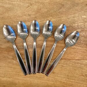 Oneida Piloti Teaspoons (6-Pack) Glossy Stainless Steel Vintage